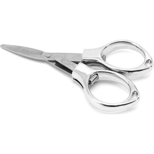 Stainless Steel Mini Folding Scissors Keychain Fishing Scissor Cutter Camping