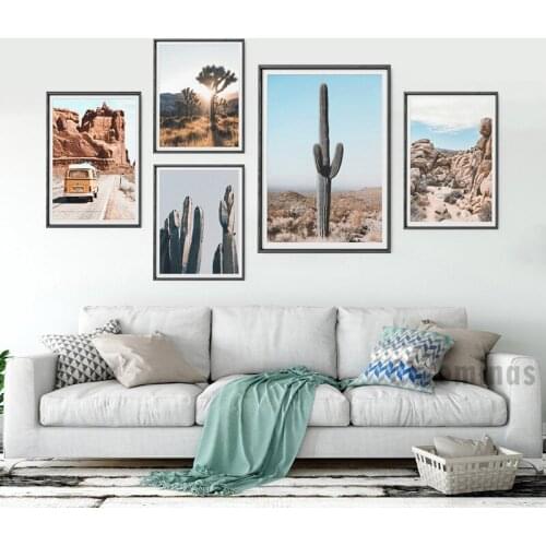 Desert Cactus Canvas Poster Nordic Style Landscape Nature Joshua Tree Wall Art Print Painting Decorative Picture Home Decor