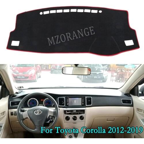 Car Dashboard Cover Mat For Toyota Corolla 2012 2013 2014 2015 2016 2017 2018 2019 Auto Non-slip Sun Shade Pad Carpet Car Parts