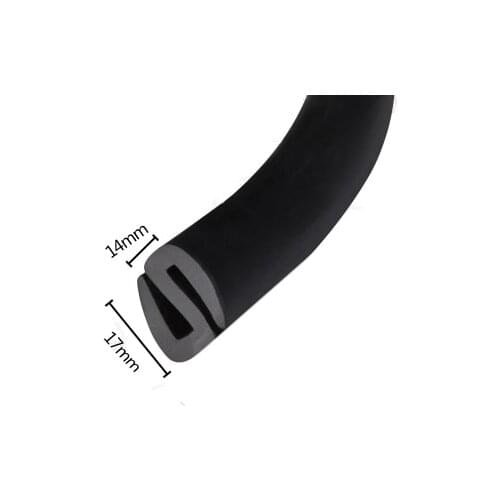 Rubber Seal Strip Glazing Sealing Cushion Gasket S Strip 17x14mm 1 Meter Black