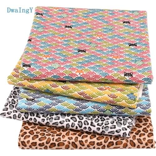 DwaIngY 5pcs/Lot Printing Twill Cotton Fabric For Sewing Patchwork DIY Quilting Cloth Fat Quarters Material Baby Doll 40cmx50cm