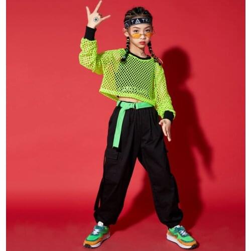 Mesh Cheerleader Uniform Green Girl Sets Jazz Dancewear Stage Costume Festival Clothing Summer Clothes Dance Outfit DL7842