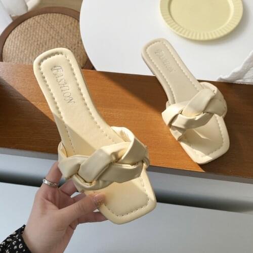 Summer Slippers Slides Women Casual Shoes Solid Cute Wild Trend Simple Young Women White Slippers Fashion Flats Open Toe