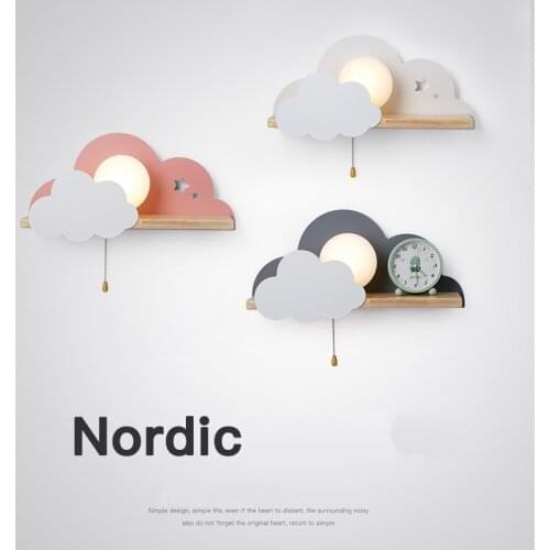 Nordic Decor Macaron LED Glass Wall Lamps Beside Bedroom Lights Fixtures Children Room Cloud Wall Lamp Stairs Wall Light Sconces