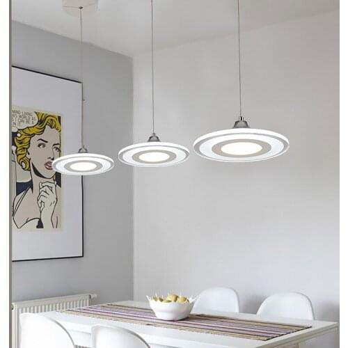 Modern Restaurant Chandelier Fashion Simple UFO Shape Ultra Thin LED Bar Aisle Balcony Art Round Chandelier