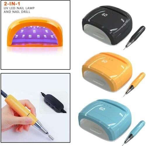 4 IN 1 Rechargeable 78W LED UV Lamp With Electric Nail Drill Machine For Gel Polish Dryer Nail Lamp Auto Sensor Manicure Tool