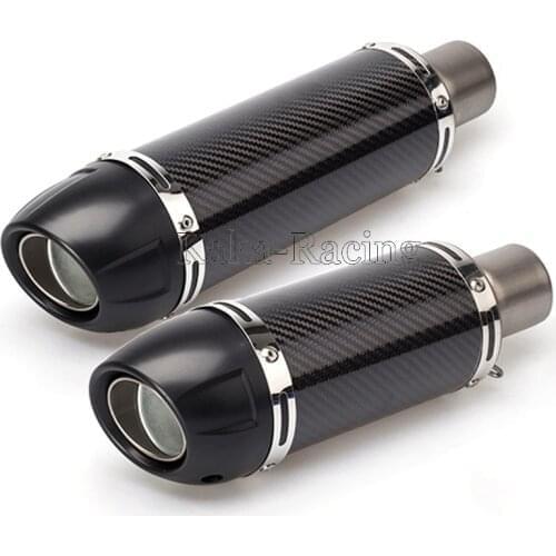 Universal Inlet 51mm GP Motorcycle Exhaust Muffler Carbon Fiber Pipe Leovince Motorbike Muffler Exhaust Escape moto DB Killer