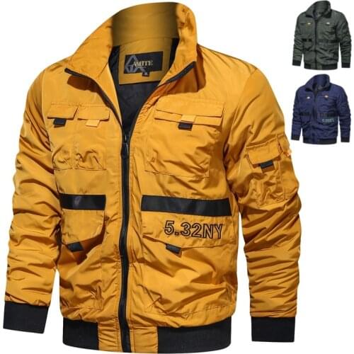 2020 Military Jacket Men Autumn Cotton Windbreaker Army Fly Pilot Coat Army Mens Bomber Jackets Cargo Flight Jacket Male Zipper