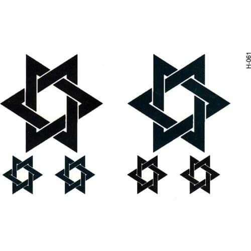 Hexagram Waterproof temporary tattoo sticker harajuku tatouage temporaire flash tattoo sleeve tatoofor man women espada minie