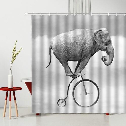 Animal Shower Curtains Animals Funny Elephant Bathroom Partition Home Products Bathtub Decoration Hanging Curtain With Hooks