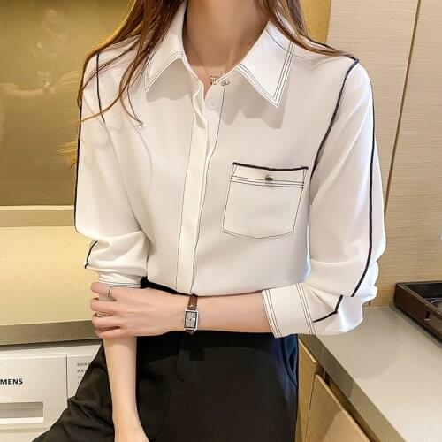 Women Shirts Long Sleeve White Chiffon Office Blouse Women Clothes Casual Womens Tops And Blouses Blusas Mujer De Moda 2021