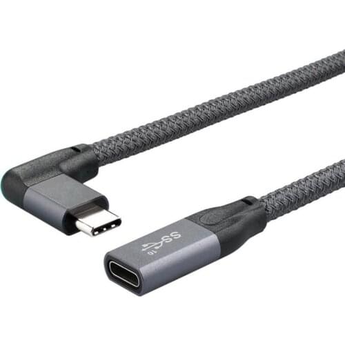 100W PD 5A Curved USB3.1 Type-C Extension Cable 4K @60Hz 10Gbps USB-C Gen 2 Extender Cord for HP Laptop 20CM