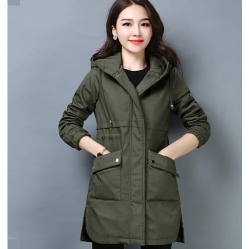 2019 Fashion New Cotton Women Korean Jacket Thickening Parker Coat Warm Jackets Loose Ladies Casual Solid Color Cotton Outerwear