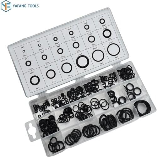 225pcs/box Black Rubber O Ring Seal 18 size Gasket Seals O-Ring Kit Assortment Sealing Tools