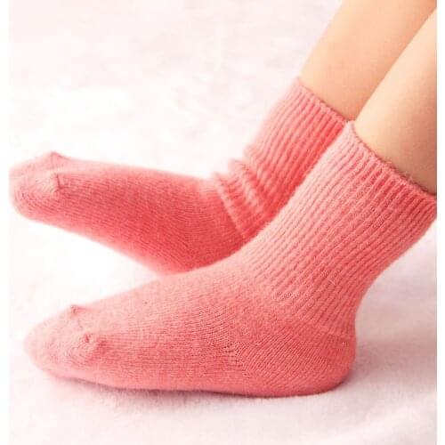 3pair Thickened Warm Baby Socks Boys Girls Autumn Winter 1-6 year Wool Socks Cotton Loose Mouth Pure color Russian baby socks