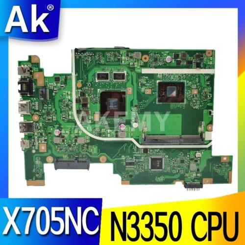 Akmey For Asus Vivobook 17 X705NC X705N N705N N705NC Laptop motherboard N3350 CPU Mainboard test good