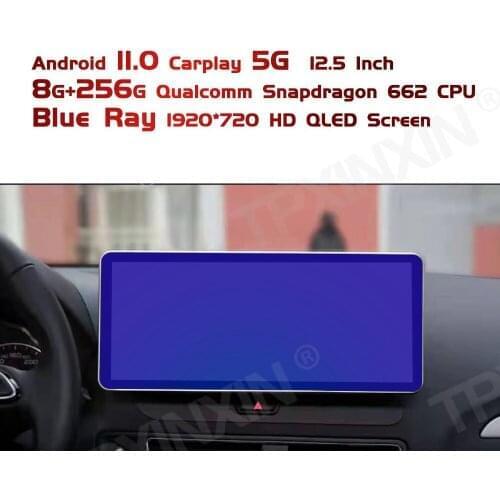 Android 11 256G+8G 12.3inch 5G Car Multimedia Player For Audi Q5 2009-2015 Auto Stereo Car GPS Navigation Auto Radio Head Unit