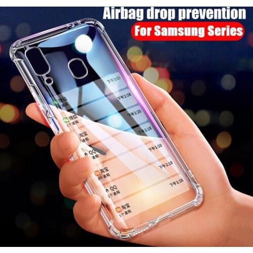 Four-corner Airbag Transparent Case for Samsung A10 A20 A30 A40 A50 A70 M10 M20 M30 S10 Plus S10e Crystal Soft TPU Cover Case