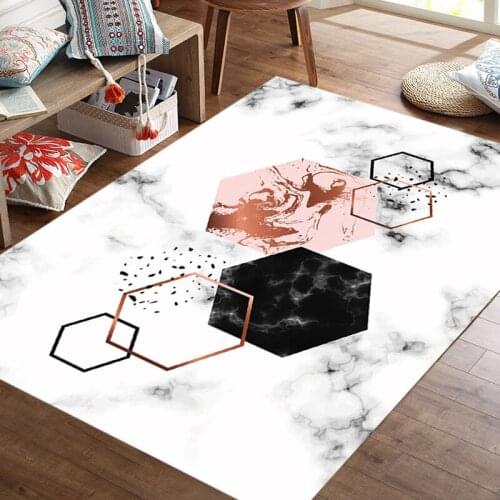 European style marble pattern Thicken carpet Flannel living room coffee table mat Nordic style tatami Rectangle Rugs and Carpets
