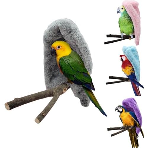 Bird Hammock Tent Windproof Lint Parrot Cage Hanging Cave Warm Parakeet Winter Small Pets Hideout Birds Cotton Nest Accessories