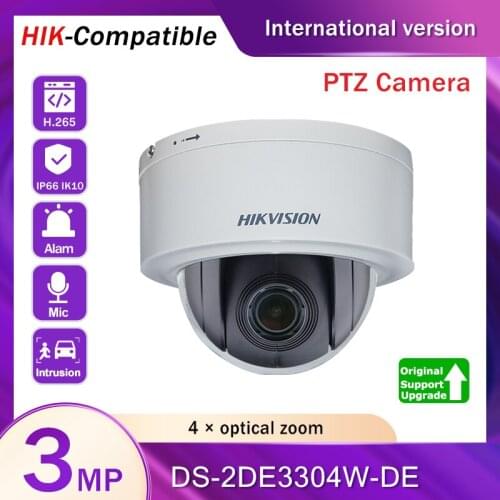 Hikvision IPC DS-2DE3304W-DE 3MP PTZ Surveillance Camera With Pan/Tilt 4XOptical Zoom Audio In/Out Alarm Linkage Outdoor Monitor