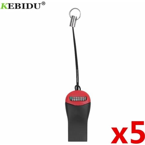 KEBIDU 5pcs/lot USB 2.0 Micro SD SDHC TF Flash Memory Card Reader Mini Adapter For Laptop Memory Card Reader Mini Adapter