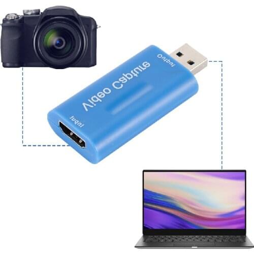 4K Video Capture Card USB2.0 2 Grabber Recorder for PS4 Game DVD Camcorder Camera Recording Live Streaming Blue Show