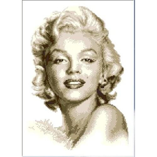 Colorfully fabric 14CT Cross Stitch Embroidery Kit Marilyn Monroe FREE shipping CS-041WM-A