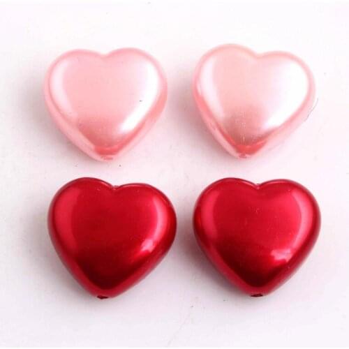 Kwoi vita Mix Colorful Color Acrylic Heart Shape Imitation Pearl beads for DIY Chunky Bracelet Wholesales 25mm 55pcs a lot