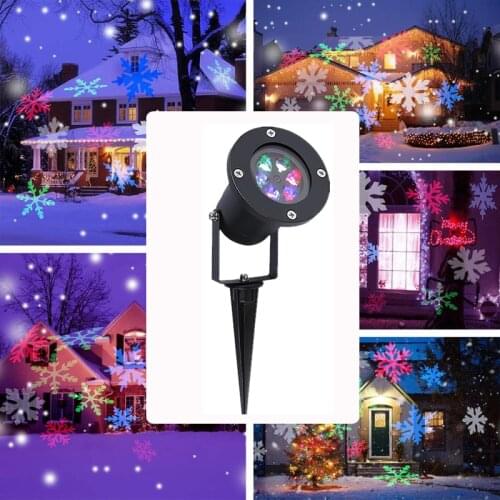 Mini LED Laser Stage Projector Light Christmas Home Party Rotatable Stage Light Outdoor Waterproof Garden Moving Snow Lawn Lamp