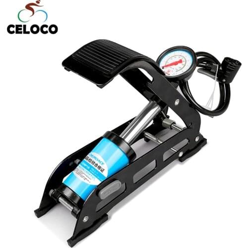 High Pressure Tire Air Inflatable Bicycle Foot Pump Foot Inflator With Gauge For Car Vehicle Motorcycle Inflator Mountain Bike