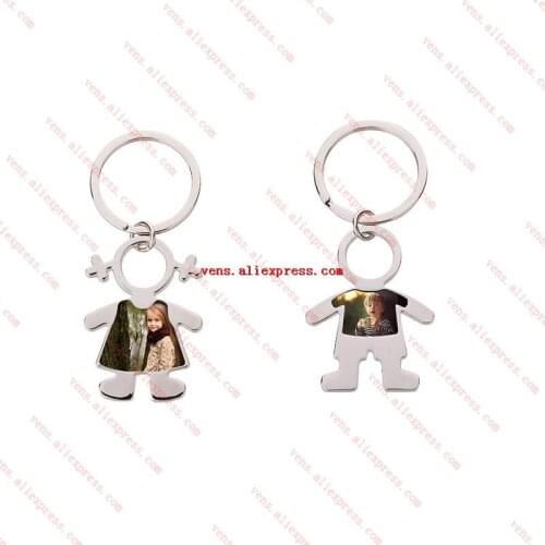 New arrival sublimation metal keychains boy girls shape key ring hot transfer printing jewelry 10pieces/lot