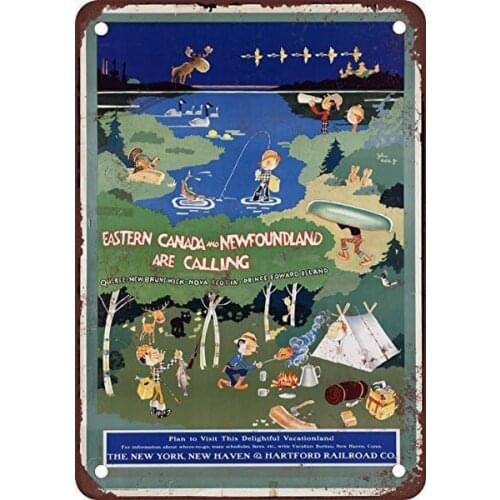 New Haven Railroad Eastern Canada Tin Sign art wall decoration,vintage aluminum retro metal sign,i