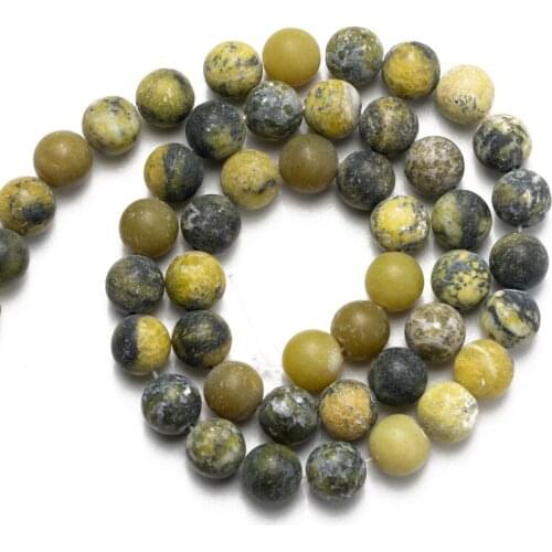 Wholesale Matte Yellow Turquoises Natural Stone Round Loose Beads 4 6 8 10 12mm for Jewelry Making DIY Bracelet Accessories