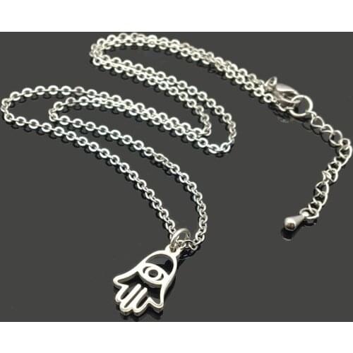 Evil Eye Stainless Steel Charm Fashion Necklace High Quality Stainless Steel Evil Eye Hand Pendant Chain Holiday Necklace