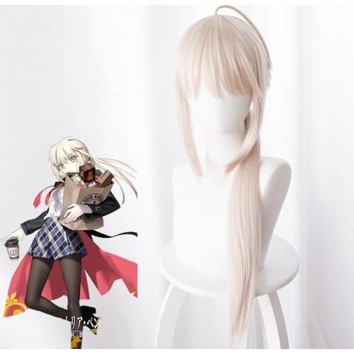 Arturia Pendragon Cosplay Wig Fate stay night Grand Order Saber Alter Long Straight Synthetic Hair + Wig Cap