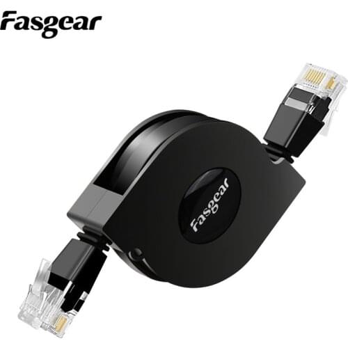 Fasgear Ethernet Cable Cat6 Lan Cord RJ 45 Network Cable Adjustable Lan Patch Cord for Laptop PC Router Modem Cable Ethernet