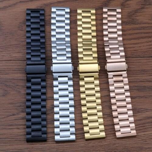 2021 Unisex Best Quality Solid Stainless Steel Band For Samsung watch and Smart Watch 18mm 20mm 22mm 24mm Hard Strap For Men