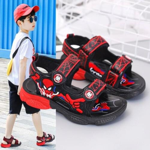 Disney cartoon childrens spiderman boy girl baby non-slip soft bottom beach shoes summer sandals student sandals