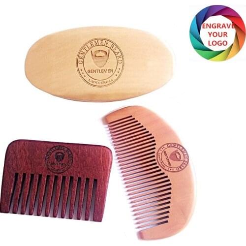 LAOCCCROSS Boar Bristle Beard Brush&Red Handmade Wide Tooth Comb For Men Bear Care Gift Brush Linen Bag Can Engrave Logo