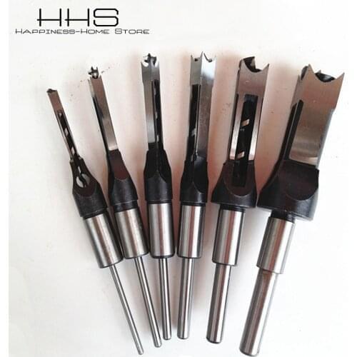 HHS 1Pcs 15-25mm Square Hole Drill Bits Woodworking Hole opener Tools Twist Mortising Chisel Extended Saw For DIY Wood Carving