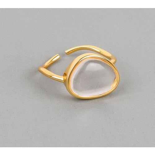 VENTFILLE 925 Sterling Silver Rings for Women Moonstone ring female irregular Jewelry Ring Gift