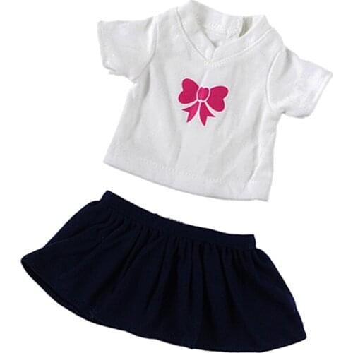 Adorable T-Shirt And Skirt Outfits Set For 18'' AG American Doll Doll Accessory