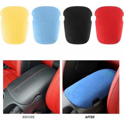 Suede Car Armrest Box Panel Trim Cover Interior Decoration Fit for Ford Mustang 2015 2019 2020 Car style