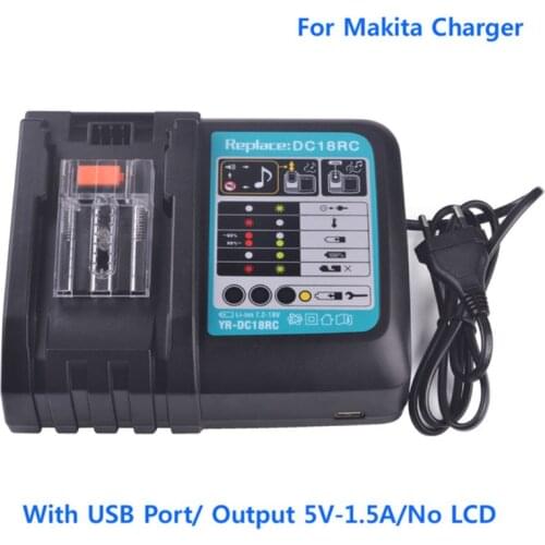 Battery Charger For Makita 14.4V 18V battery BL1830 Bl1430 DC18RC DC18RA EU Plug 3A charger Free Shipping For RU