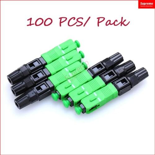 100PCS/box FTTH SC APC single-mode fiber optic SC APC quick connector SC APC FTTH Fiber Optic Fast Connector Free shipping