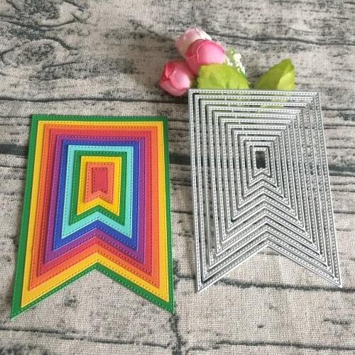 11-layer metal cutting mold for photo frame with sewing thread lace, DIY scrapbooks, cards, photo albums, handmade crafts