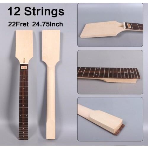 1X 12string Electric Guitar Neck Maple 22fret 24.75 inch Rosewood Fretboard Paddle head #D25