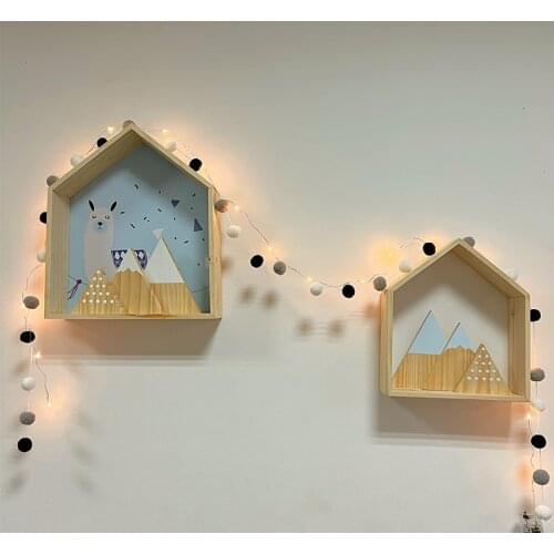 200CM Scandinavian Style Wool Felt Ball String Garland Pompom Wall Hanging Ornament Children Kids Room Decorations Nursery Decor