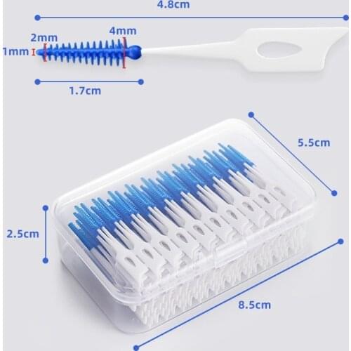 40pcs/box Interdental brush Orthodontic brush Cleaning Teeth Gaps Oral Care Soft silicone head Interdental brush Good for gums